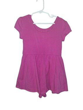 Gap Girls Pink Short Sleeve Romper One-Piece Outfit Ruffle Waist Size 6-7